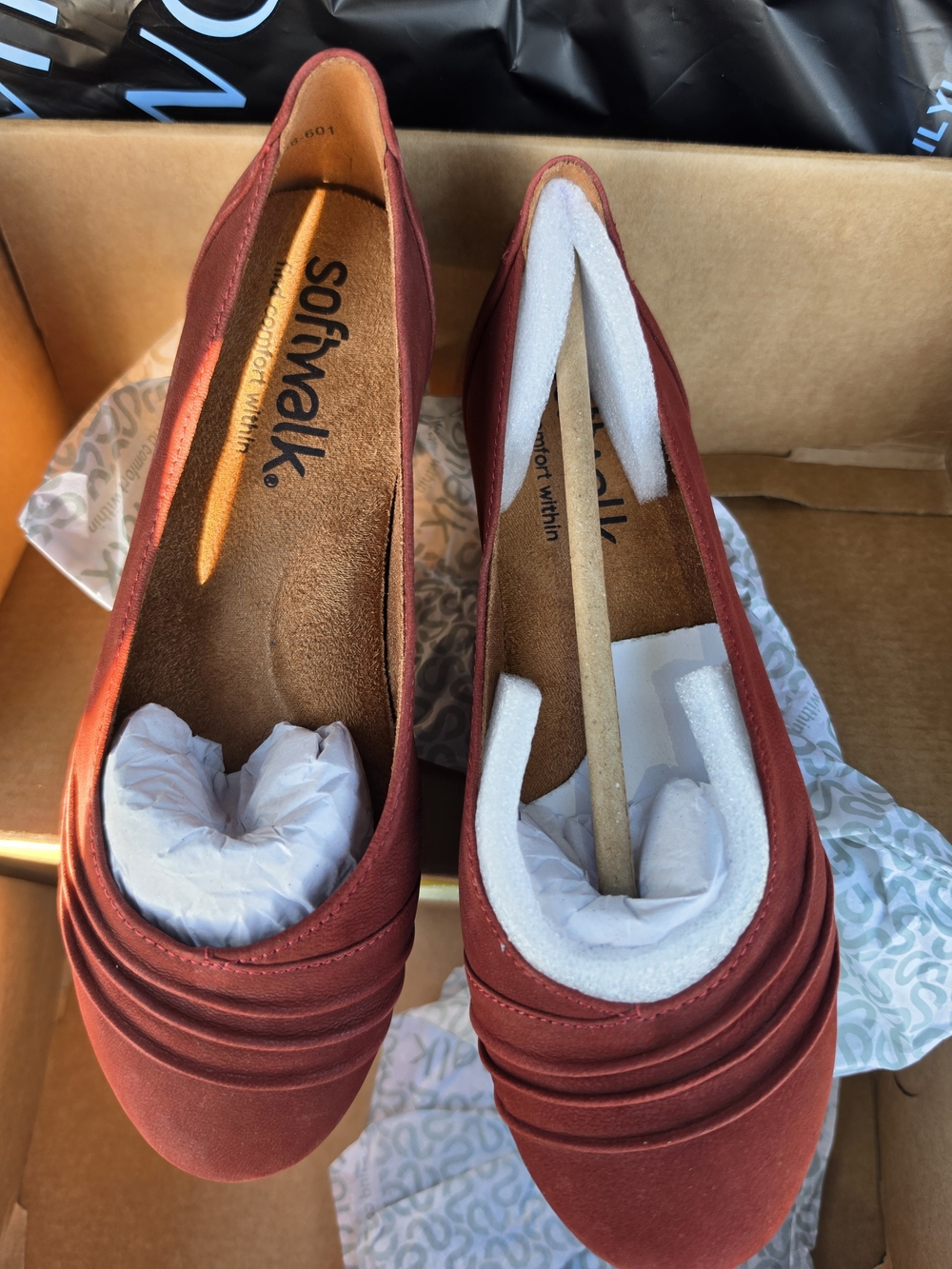SoftWalk Women’s Burgundy Comfort Slip-On Flats
